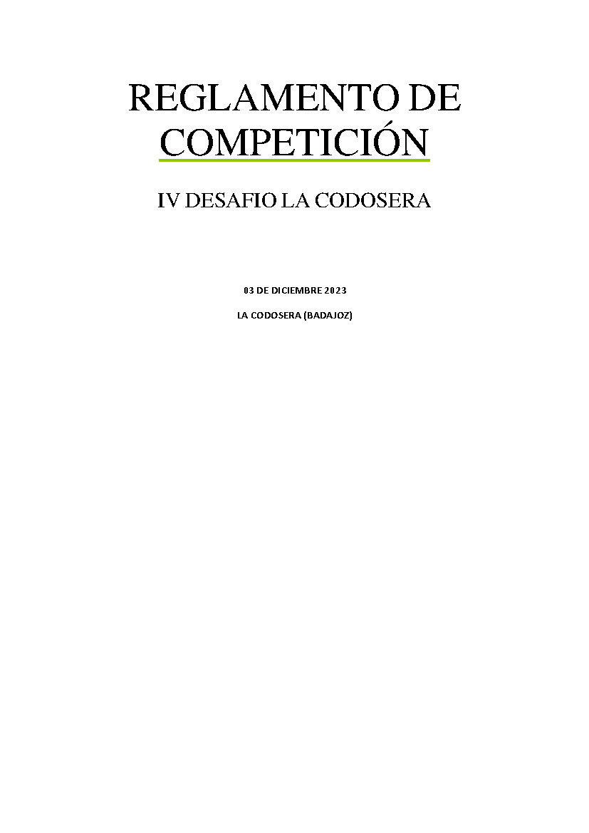 Miniatura del reglamento de la IV edición